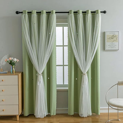 FANLI 2 Panels Star Blackout Curtains - Image 5