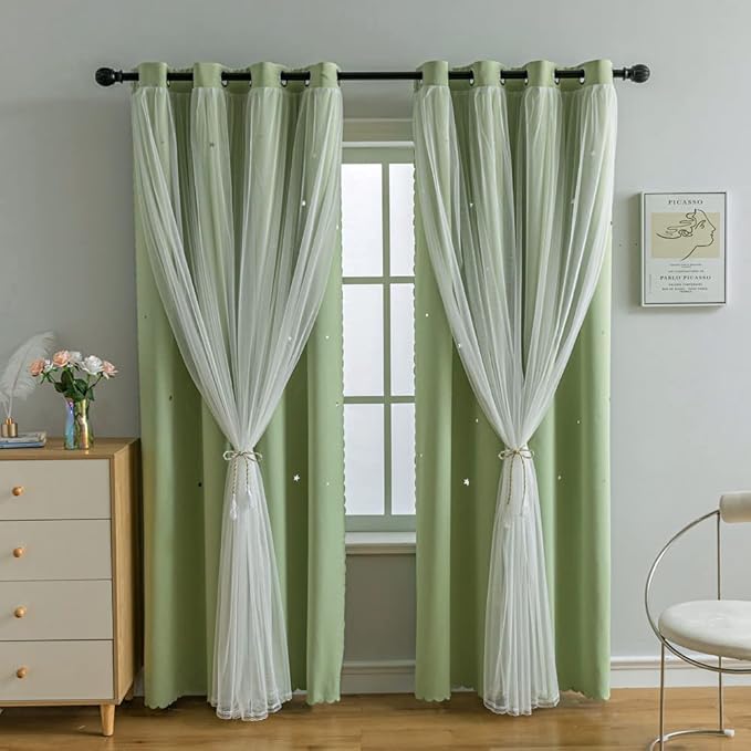 FANLI 2 Panels Star Blackout Curtains - Image 5