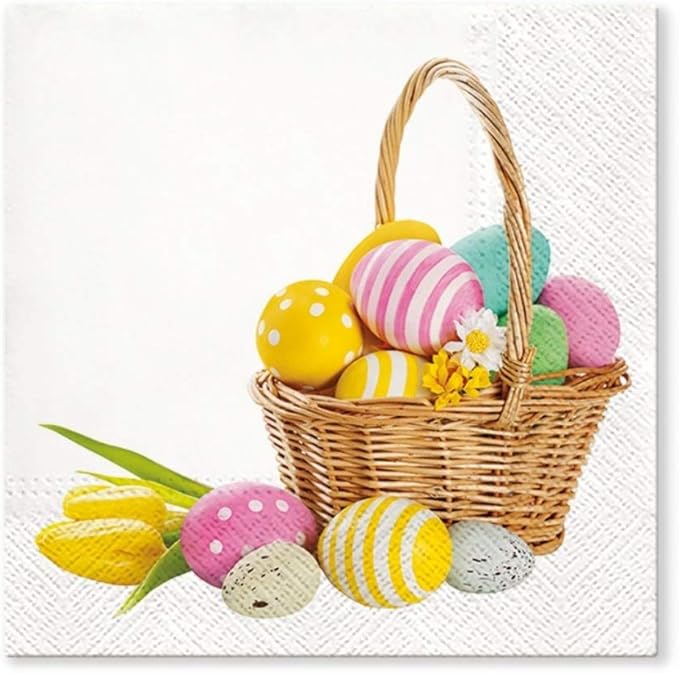AM Décor Easter Dinner Napkins 20 Count Soft 3-Ply Tissue Servilities, Easter by Importer+AM
