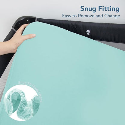 Waterproof Pack and Play Sheets Fitted 2 Pack, Compatible - Image 5
