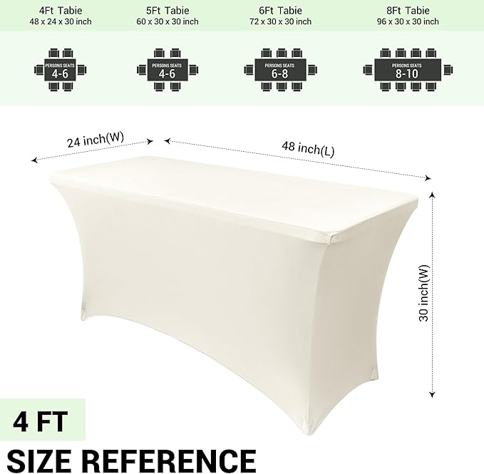 Obstal 4Ft Stretch Spandex Table Cover - Image 4