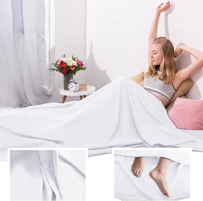 Sleeping Bag Liner, Travel Sheet & Adult Sleep Sack, Camping Sheets Travel - Image 5