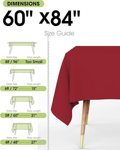 Pureegg Rectangle Table Cloth 60" x 84" – 8 Packs, Durable Polyester Tablecloth - Image 3