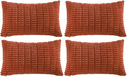 Fancy Homi 4 Packs Boho Burnt Orange Fall Decorative Throw Pillow Covers 12x20 by Fancy+Homi