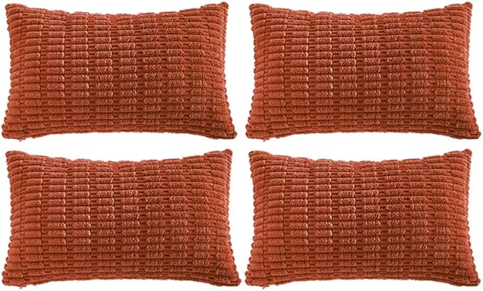Fancy Homi 4 Packs Boho Burnt Orange Fall Decorative Throw Pillow Covers 16x24 by Fancy+Homi