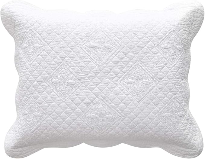 Calla Angel Sage Garden Luxury Pure Cotton Quilted Pillow Sham by Calla+Angel