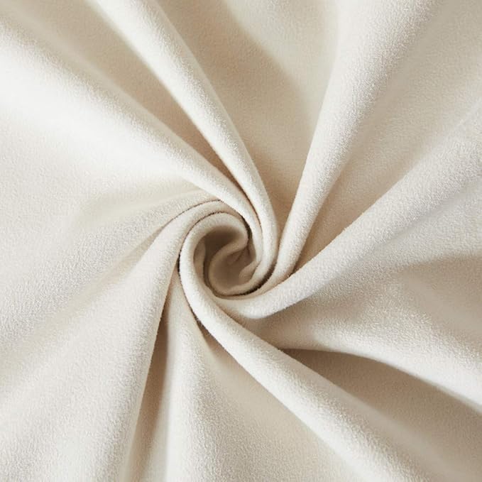 Fancy Homi 24x24 Pillow Covers, Super Soft Faux Suede Square Solid Cream - Image 5