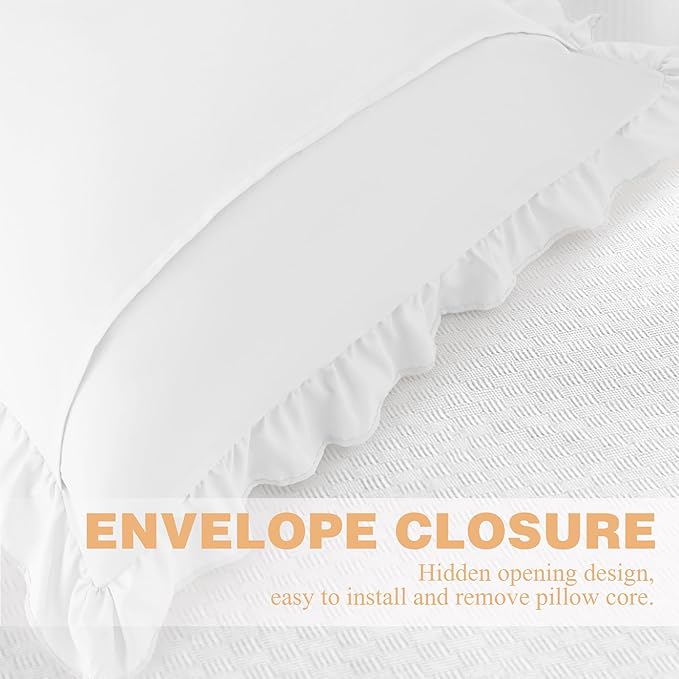 KKJIAF Ruffle Pillow Cases 18x18 Inches, Microfiber Wrinkle Resistant Pillow - Image 6