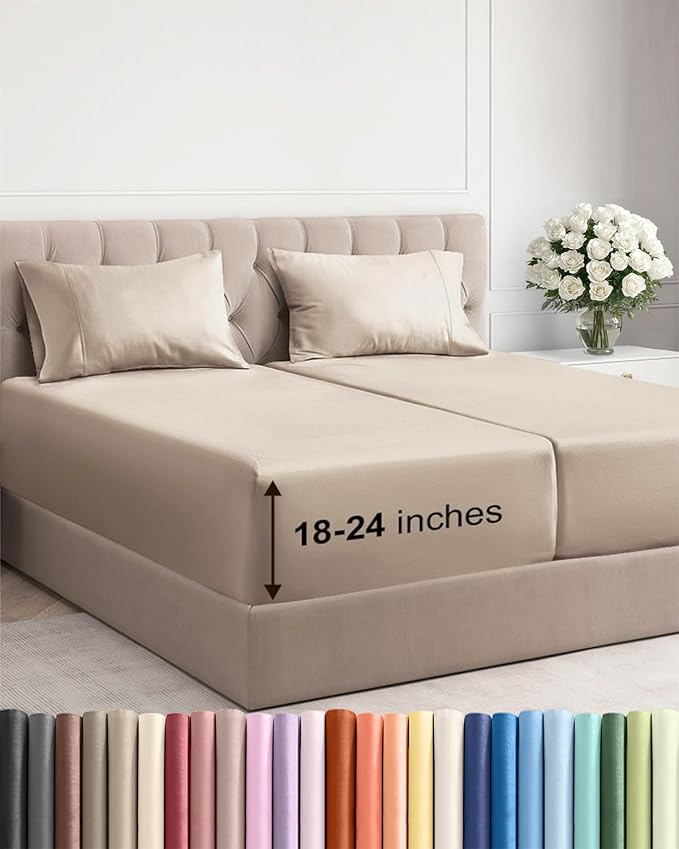 Extra Deep Pocket Split King Sheets by CGKUnlimited