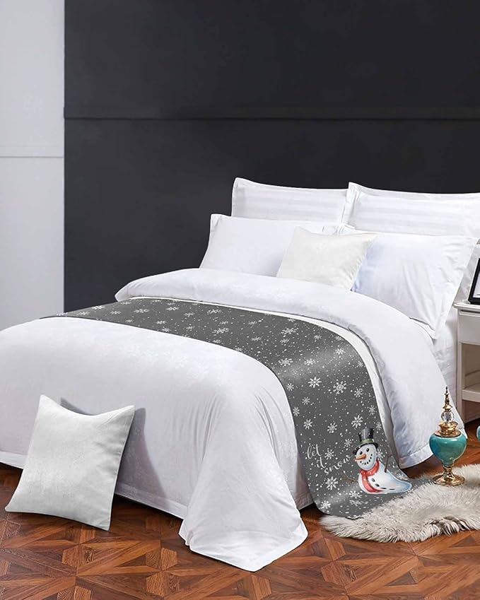 Christmas Snowman Winter Snowflakes Bed Runners - Image 4