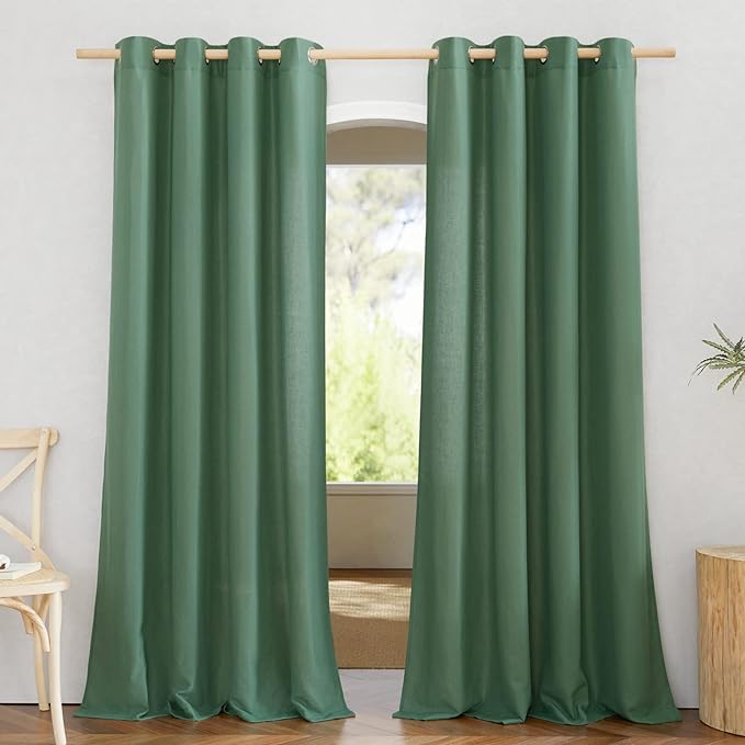 NICETOWN Rustic Linen 132 inch Long Curtains by NICETOWN