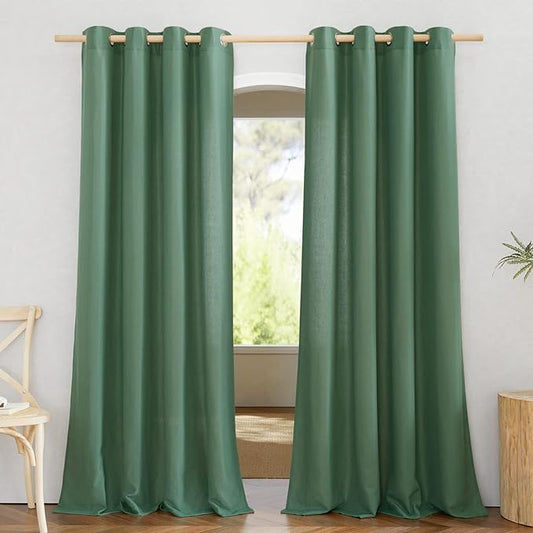 NICETOWN Rustic Linen 132 inch Long Curtains by NICETOWN