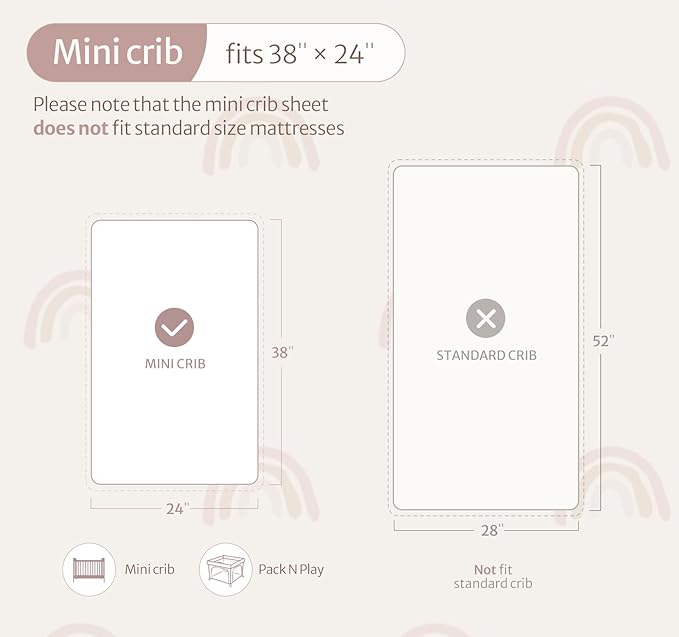 Blissful Diary Muslin Mini Crib Sheets, Pack and Play Mattress Sheets Fitted - Image 6