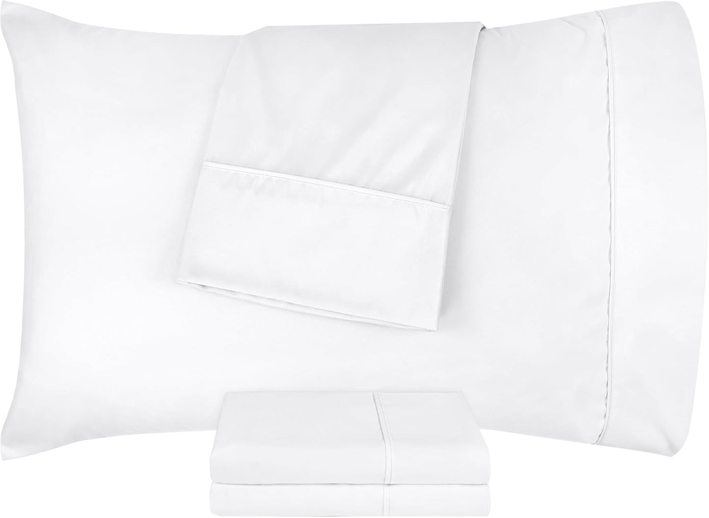 Utopia Bedding Standard Pillow Cases - Pack of 4 - Envelope Closure - Soft Brushed Microfiber Fabric - Shrinkage and Fade Resistant Pillow Covers Standard Size 20 X 26 Inches (Standard, White)