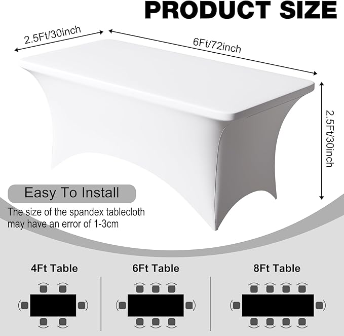 Trlyc 2 Pack 6FT Spandex Table Cloth - Image 4