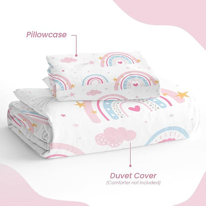 SANDJEST Rainbow Duvet Cover Sets Twin Size - Image 4