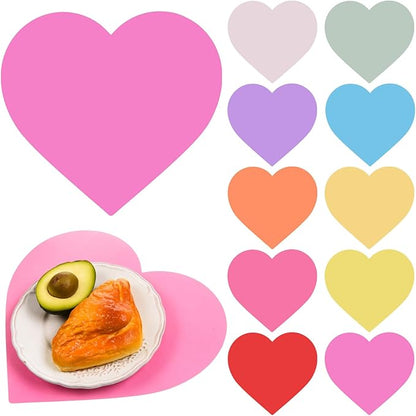 FOBSME 60 Pack Valentine's Day Heart Shape Placemats Paper Love Heart Table by FOBSME