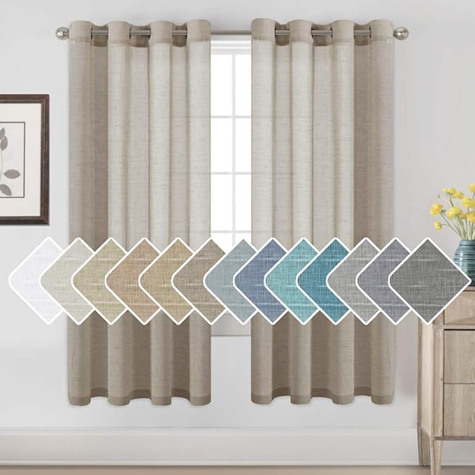 H.VERSAILTEX Linen Curtains Flax Linen Blended Curtain Panels by HVERSAILTEX