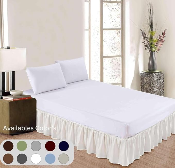Ruffle Bed Skirt with Split Corners, Microfiber Dust Ruffled - Image 3
