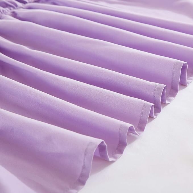 MEILA Wrap Around Bed Skirt Three Fabric Sides Elastic Dust Ruffled 14 Inch - Image 5