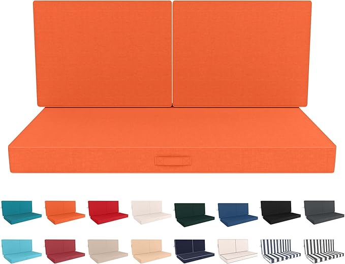Outdoor Loveseat Cushion Set 46 x 26 Inch, Waterproof & Fade-Resistant Deep by Vulacko