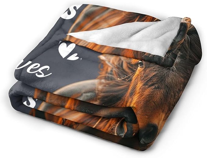 Horse Blanket Horses Throw Blanket Just A Girl Who Loves Horses Flannel Stuff - Image 2