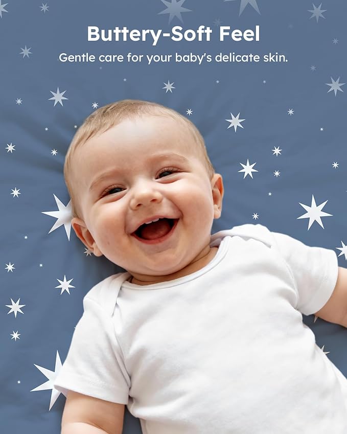Baby Crib Sheets for Boys Girls, Breathable Soft Microfiber Baby Sheet Grey & - Image 6