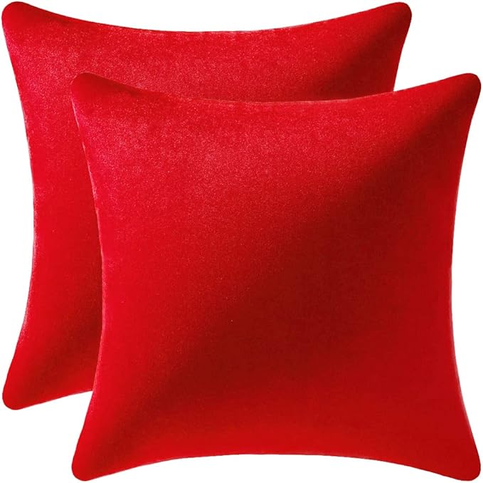 26x26 Euro Pillow Covers : 2 Pack Cozy Soft Velvet Oversized Couch Pillow Shams by DEZENE