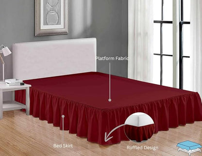 Ruffle Bed Skirt with Split Corners, Microfiber Dust Ruffled - Image 4