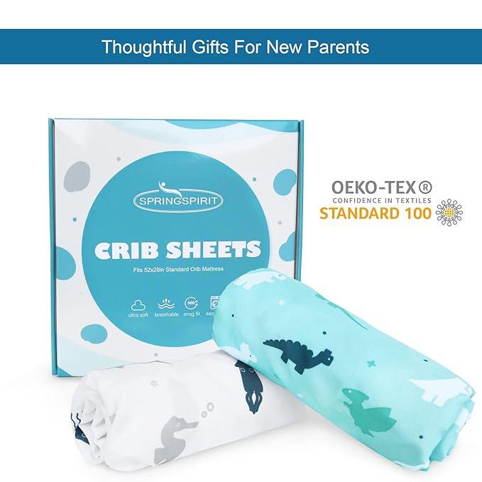 Crib Sheets for Boys or Girls 2-Pack, Fitted Crib Sheet 52'' x 28'' for - Image 6