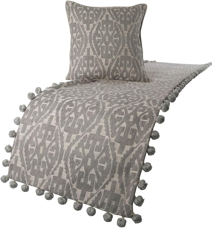 The HomeCentric Grey Bed Runner, Twin Size 53"x18" Decorative Bed Runner by TheHomeCentric