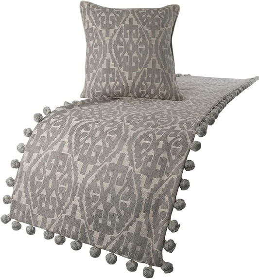 The HomeCentric Grey Bed Runner, Twin Size 53"x18" Decorative Bed Runner by TheHomeCentric