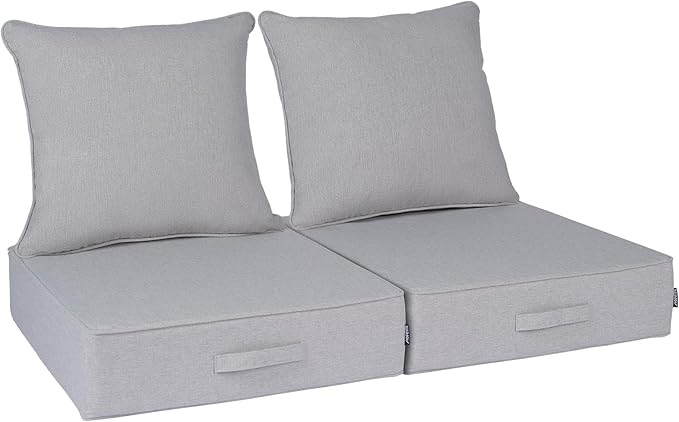 Outdoor Olefin Water-Resistant Deep Seat Cushion Set, Thickened Sofa Chair Pad by Aofeite