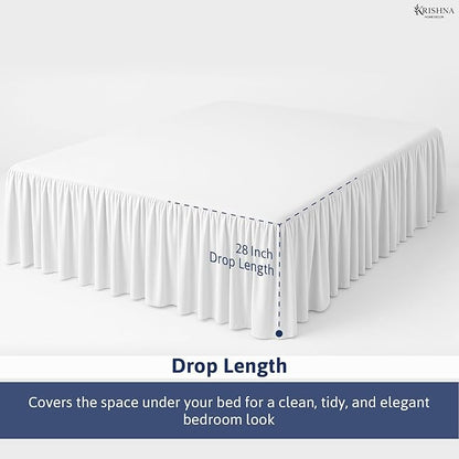 KRISHNA Ruffled Bed Skirt with Split Corners Twin, 100% Microfiber Hotel Quality - Image 4