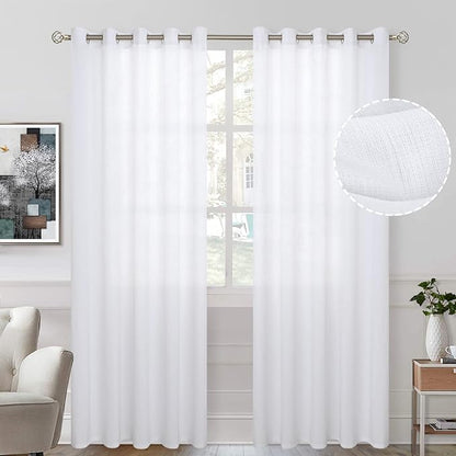 BGment Natural Linen Look Semi Sheer Curtains by BGment