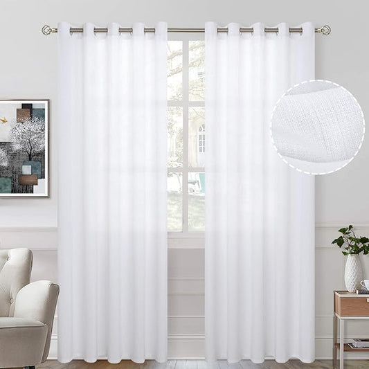 BGment Natural Linen Look Semi Sheer Curtains by BGment