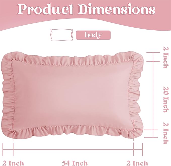 KKJIAF Ruffle Body Pillow Cases Set of 1, Ruffled Pillow Covers - Image 3
