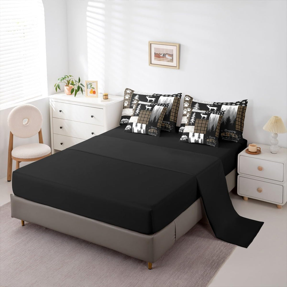 Erosebridal 7Pc Rustic Cabin Bear Full Bedding Set, Hunting Deer Lodge Farmho...