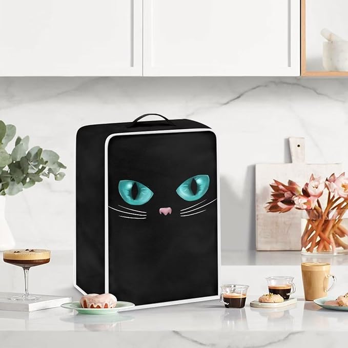 Mumeson Black Cat Coffee Maker Cover Kitchen Stand Mixer or Coffee Maker Covers - Image 2