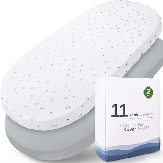 Bassinet Sheets Fit for Simmons Kids City, Ingenuity Dream&Grow, Dream On Me by Magik+%26+Kover