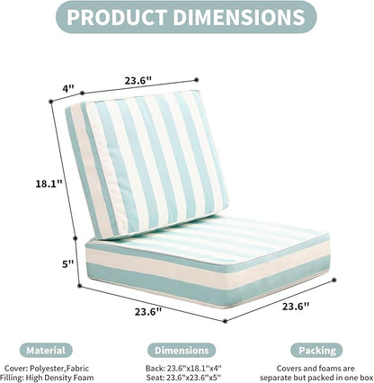 Outdoor Seat Cushions Set for Patio Furniture Deep Seating Patio Cushion Set - Image 5