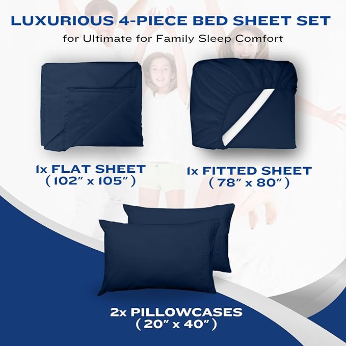 DREAMCARE California King Sheet Sets – 4 pcs Cooling Sheets – up to 21” Deep - Image 8