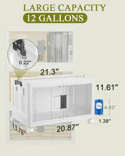 olarhike 144qt storage bins with lids for closets, front angle view