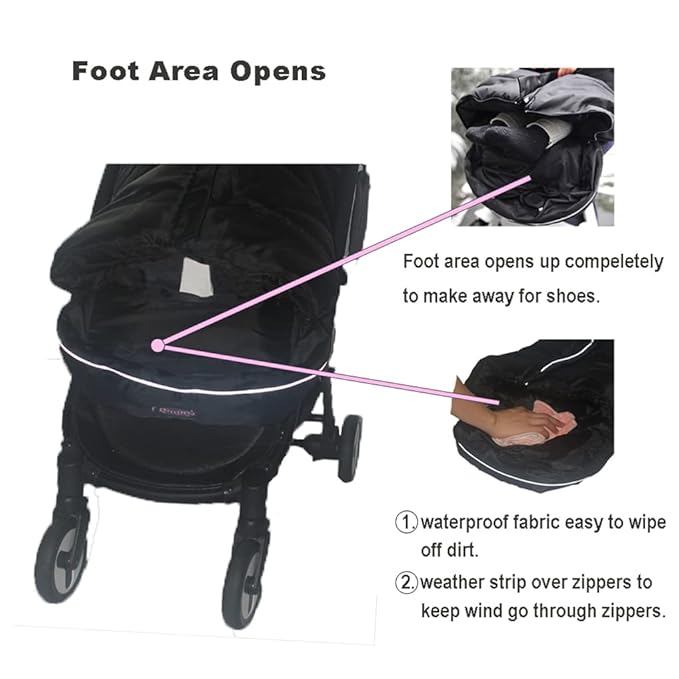 German Designed Universal Stroller Bunting Bag, 5 Way Zippers Style - Image 4