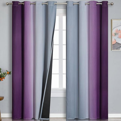 Estelar Textiler Purple and Grey Ombre Blackout Curtains 90 Inches Long 2 by ESTELARTEXTILER