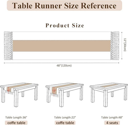 Boho Macrame Table Runner with Tassels Farmhouse Rustic Dining Woven Table - Image 6