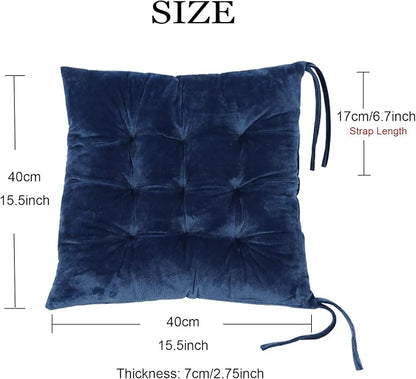 Set of 4 Square Chair Pads Indoor Seat Cushions Pillows - Image 2