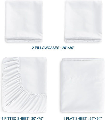 SPRINGSPIRIT Cot Sheets 30" x 75" x 9", 4 Piece Cot Sheet Set, Cot Size Fitted - Image 3