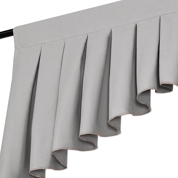 Valances for Windows Light Grey Window Valance for Living Room Rod Pocket - Image 8