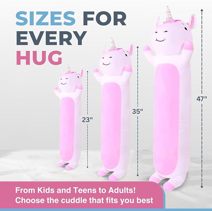 Unicorn Plush Body Pillow for Kids | Long Stuffed Animal Cuddle Pillow | Soft - Image 6